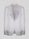 Ivory Silver Crystal Gradient Peak-Lapel Tuxedo Jacket 07