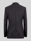 Charcoal Grey Gold-Button Slant-Flap Peak-Lapel Double-Breasted Suit Jacket 09