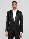 Onyx Jet Beaded Diagonal Shawl-Collar Tuxedo Jacket 03
