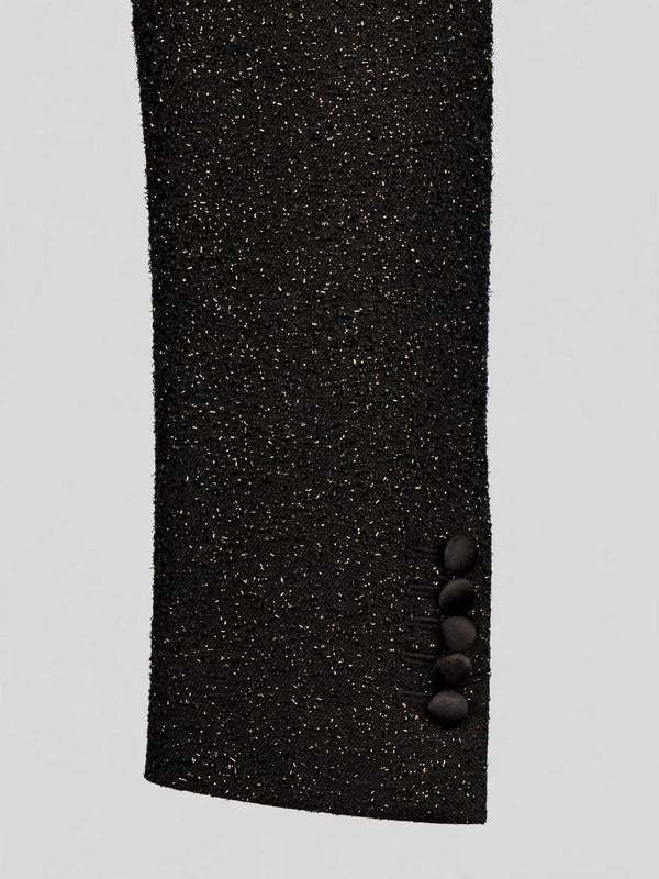 Onyx Crystal Scatter Shawl-Collar Tuxedo Jacket 10