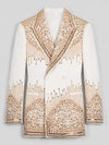 Ivory Champagne Mirror-Stud Crystal Cascade Peak-Lapel Double-Breasted Tuxedo Jacket 07