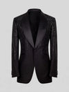 Onyx Silver Rain-Dot Shawl-Collar Tuxedo Jacket 07