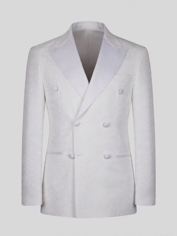 Ivory Satin Peak-Lapel Double-Breasted Tuxedo Jacket 07