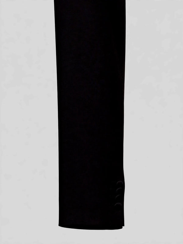 Onyx Smooth Slant-Flap Satin Shawl-Collar Tuxedo Jacket 10