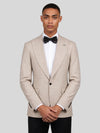 Oatmeal Single-Button Peak-Lapel Suit Jacket 02