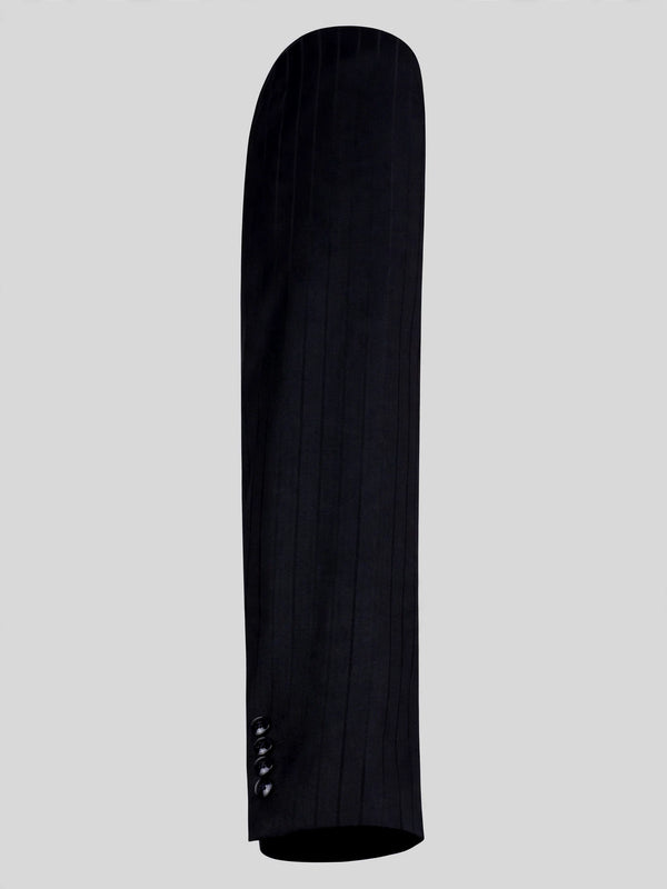 Onyx Pinstripe Six-Button Peak-Lapel Double-Breasted Suit Jacket 10