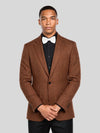 Chestnut Brown Single-Button Notch-Lapel Suit Jacket 05