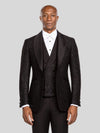 Onyx Glitter-Tweed Satin Shawl-Collar Tuxedo Jacket - cover
