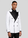 Snow White Black Satin Peak-Lapel Six-Button Double-Breasted Tuxedo Jacket 06
