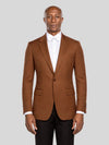 Chestnut Brown Single-Button Notch-Lapel Suit Jacket - cover