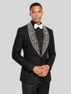 Onyx Silver Pearl-Ring Shawl-Collar Tuxedo Jacket 05
