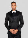 Onyx Grain-Textured Satin Peak-Lapel Double-Breasted Tuxedo Jacket 05