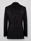 Onyx Silver Jet Diagonal Peak-Lapel Double-Breasted Tuxedo Jacket 09