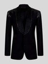 Onyx Jet Beaded-Swirl Shawl-Collar Tuxedo Jacket 07