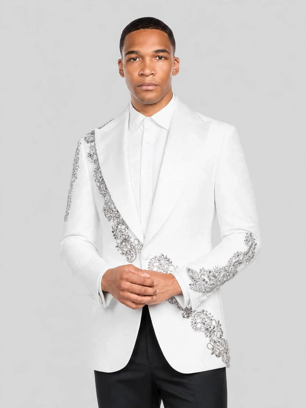 Ivory Crystal Tuxedo Jacket 01