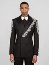 Onyx Silver Crystal Double-Breasted Tuxedo Jacket 05