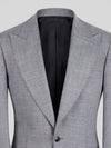 Pearl Grey Check Single-Button Peak-Lapel Suit Jacket 08