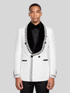 Ivory Silver Crystal Velvet Shawl-Collar Double-Breasted Tuxedo Jacket 06