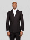 Onyx Pick-Stitch Patch-Pocket Peak-Lapel Double-Breasted Tuxedo Jacket - cover