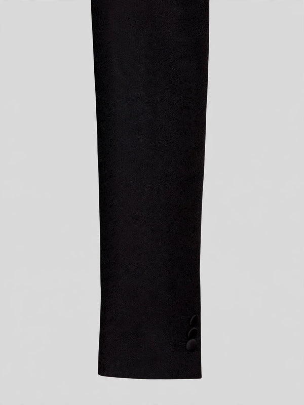 Onyx Grain-Textured Wide Shawl-Collar Tuxedo Jacket 10