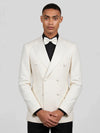 Cream Satin-Faced Peak-Lapel Six-Button Double-Breasted Tuxedo Jacket 05