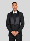 Onyx Square-End Satin Shawl-Collar Link-Front Tuxedo Jacket 05