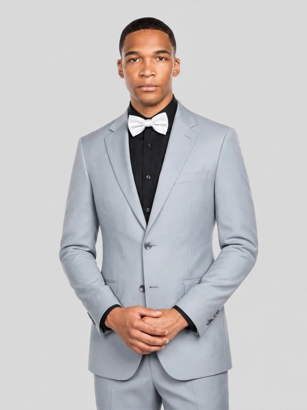 Slate Blue-Grey Two-Button Notch-Lapel Suit Jacket 05