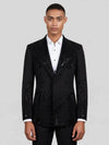 Onyx Jet Beaded Drip Peak-Lapel Double-Breasted Tuxedo Jacket 01