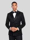 Onyx Jet Beaded-Grid Peak-Lapel Double-Breasted Tuxedo Jacket 02