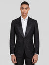 Onyx Jet Paisley-Scatter Peak-Lapel Tuxedo Jacket 01
