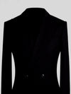 Onyx Fine Pick-Stitch Patch-Pocket Peak-Lapel Double-Breasted Tuxedo Jacket 08