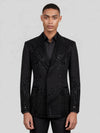 Onyx Jet Beaded Drip Peak-Lapel Double-Breasted Tuxedo Jacket 04