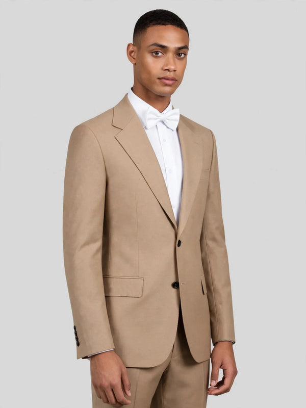 Camel Two-Button Notch-Lapel Suit Jacket 03