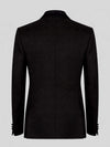 Onyx Textured Satin-Welt Peak-Lapel Tuxedo Jacket 09