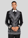 Onyx Silver Fern Crystal Peak-Lapel Double-Breasted Tuxedo Jacket 05
