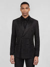 Onyx Jet Beaded-Grid Peak-Lapel Double-Breasted Tuxedo Jacket 04