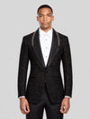 Onyx Crystal Scatter Shawl-Collar Tuxedo Jacket 03