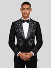 Onyx Silver Crystal Paisley-Swirl Peak-Lapel Tuxedo Jacket 02
