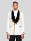 Ivory Gold-Leaf Velvet Shawl-Collar Double-Breasted Tuxedo Jacket 03