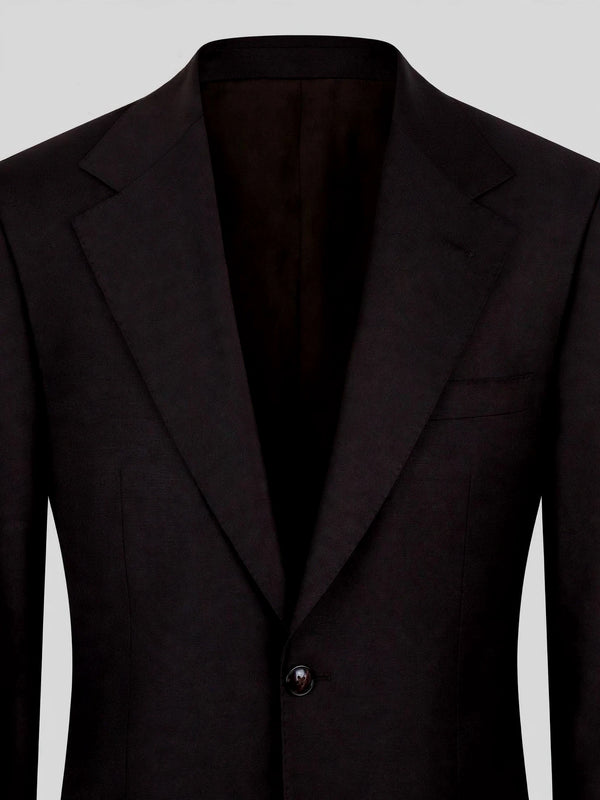Espresso Two-Button Notch-Lapel Suit Jacket 08