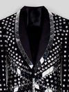 Onyx Silver Mirror-Mosaic Shawl-Collar Tuxedo Jacket 08