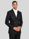 Onyx Gold-Button Slant-Flap Peak-Lapel Double-Breasted Suit Jacket 03
