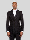 Onyx Jet Beaded Leaf-Scroll Peak-Lapel Double-Breasted Tuxedo Jacket - cover