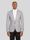 Pearl Grey Check Single-Button Peak-Lapel Suit Jacket - cover
