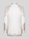Ivory Gold Crystal Medallion Peak-Lapel Tuxedo Jacket 09