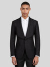 Onyx Diamond-Texture Shawl-Collar Tuxedo Jacket 01