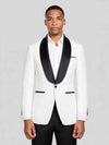 Ivory Textured Black Shawl-Collar Black-Welt Tuxedo Jacket 01
