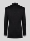 Onyx Silver Crystal-Mosaic Shawl-Collar Double-Breasted Tuxedo Jacket 09