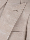 Oatmeal Single-Button Peak-Lapel Suit Jacket 08