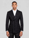 Onyx Jet Beaded Leaf-Scroll Peak-Lapel Double-Breasted Tuxedo Jacket 01